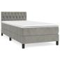 Preview: Boxspringbett mit Matratze Hellgrau 90x190 cm Samt