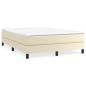 Preview: Boxspringbett mit Matratze Creme 140x190 cm Kunstleder