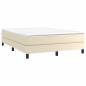 Preview: Boxspringbett mit Matratze Creme 140x190 cm Kunstleder