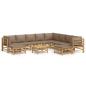 Preview: 11-tlg. Garten-Lounge-Set mit Kissen Taupe Bambus