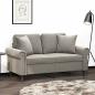 Preview: ARDEBO.de - 2-Sitzer-Sofa mit Kissen Hellgrau 120 cm Samt