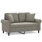 Preview: 2-Sitzer-Sofa mit Kissen Hellgrau 120 cm Samt