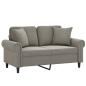 Preview: 2-Sitzer-Sofa mit Kissen Hellgrau 120 cm Samt