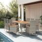 Preview: ARDEBO.de - 9-tlg. Garten-Essgruppe mit Kissen Grau Poly Rattan