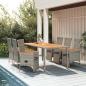 Preview: ARDEBO.de - 7-tlg. Garten-Essgruppe mit Kissen Grau Poly Rattan