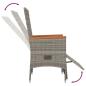 Preview: 7-tlg. Garten-Essgruppe mit Kissen Grau Poly Rattan