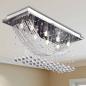 Preview: ARDEBO.de - Weiße Deckenlampe mit funkelnden Glasperlen 8 x G9 29 cm