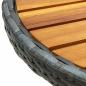 Preview: Beistelltisch Grau 60 cm Poly Rattan und Akazie Massivholz