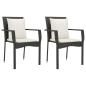 Preview: Gartenstühle mit Kissen 2 Stk. Poly Rattan Schwarz