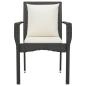 Preview: Gartenstühle mit Kissen 2 Stk. Poly Rattan Schwarz