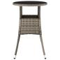 Preview: Gartentisch Ø60x75 cm Hartglas und Poly Rattan Grau