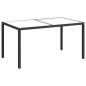 Preview: Gartentisch 150x90x75 cm Gehärtetes Glas Poly Rattan Schwarz