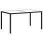 Preview: Gartentisch 150x90x75 cm Gehärtetes Glas Poly Rattan Schwarz