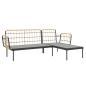Preview: 3-tlg. Garten-Lounge-Set mit Kissen Beige Poly Rattan