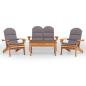 Preview: 4-tlg. Garten-Lounge-Set Adirondack Massivholz Akazie