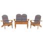 Preview: 4-tlg. Garten-Lounge-Set Adirondack Massivholz Akazie