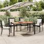 Preview: ARDEBO.de - Gartentisch mit Holzplatte Schwarz Poly Rattan & Akazienholz