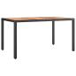 Preview: Gartentisch mit Holzplatte Schwarz Poly Rattan & Akazienholz