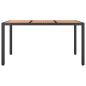 Preview: Gartentisch mit Holzplatte Schwarz Poly Rattan & Akazienholz