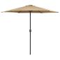Preview: ARDEBO.de - Sonnenschirm mit Aluminium-Mast 270x246 cm Taupe