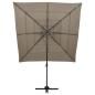 Preview: Sonnenschirm mit Aluminium-Mast 4-lagig Taupe 250x250 cm