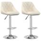 Preview: Barhocker 2 Stk. Creme Samt