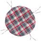 Preview: Kissen Rund Rot Karomuster Ø 100x11 cm Oxford-Gewebe