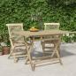 Preview: ARDEBO.de - Gartentisch Klappbar Grau 120x70x75 cm Massivholz Teak