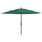 Preview: ARDEBO.de - Sonnenschirm mit Aluminium-Mast 3-lagig Grün 3,5 m