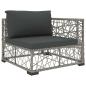 Preview: 5-tlg. Garten-Lounge-Set mit Kissen Poly Rattan Grau