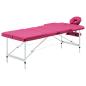 Preview: ARDEBO.de - Massageliege Klappbar 3-Zonen mit Aluminiumgestell Rosa