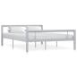 Preview: ARDEBO.de - Bettgestell Grau und Weiß Metall 160 × 200 cm
