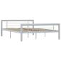 Preview: Bettgestell Grau und Weiß Metall 160 × 200 cm