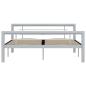 Preview: Bettgestell Grau und Weiß Metall 160 × 200 cm