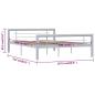 Preview: Bettgestell Grau und Weiß Metall 160 × 200 cm