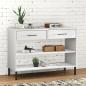 Preview: ARDEBO.de - Konsolenschrank OSLO mit Metallbeinen Weiß Massivholz Kiefer