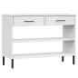 Preview: Konsolenschrank OSLO mit Metallbeinen Weiß Massivholz Kiefer