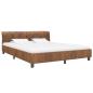 Preview: Bettgestell Braun Wildleder-Optik 160 x 200 cm