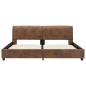 Preview: Bettgestell Braun Wildleder-Optik 160 x 200 cm