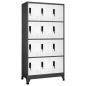 Preview: ARDEBO.de - Schließfachschrank Anthrazit und Weiß 90x45x180 cm Stahl