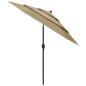 Preview: Sonnenschirm mit Aluminium-Mast 3-lagig Taupe 2,5 m
