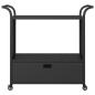 Preview: Barwagen mit Schublade Schwarz 100x45x97 cm Poly Rattan