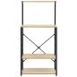 Preview: Mikrowellenregal Schwarz Eiche 60x39,6x123 cm Holzwerkstoff