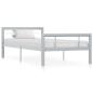 Preview: ARDEBO.de - Bettgestell Grau und Weiß Metall 100 × 200 cm
