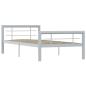 Preview: Bettgestell Grau und Weiß Metall 100 × 200 cm