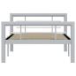 Preview: Bettgestell Grau und Weiß Metall 100 × 200 cm