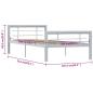 Preview: Bettgestell Grau und Weiß Metall 100 × 200 cm