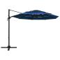 Preview: Sonnenschirm mit Aluminium-Mast 4-lagig Azurblau 3x3 m