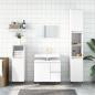 Preview: ARDEBO.de - Badschrank Weiß 30x30x190 cm Holzwerkstoff