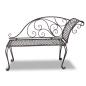 Preview: Garten-Chaiselongue 128 cm Stahl Antik Braun